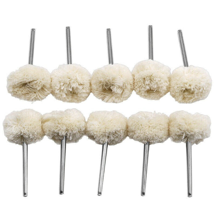 10PCS Cotton Wheel Buffing Brush Dremel Polisher Drill Bit Tool