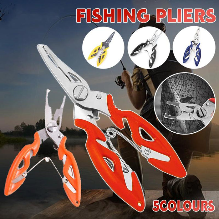 Fishing Pliers Scissors Line Cutter Braid Split Ring Tool Lip Grip TACKLE