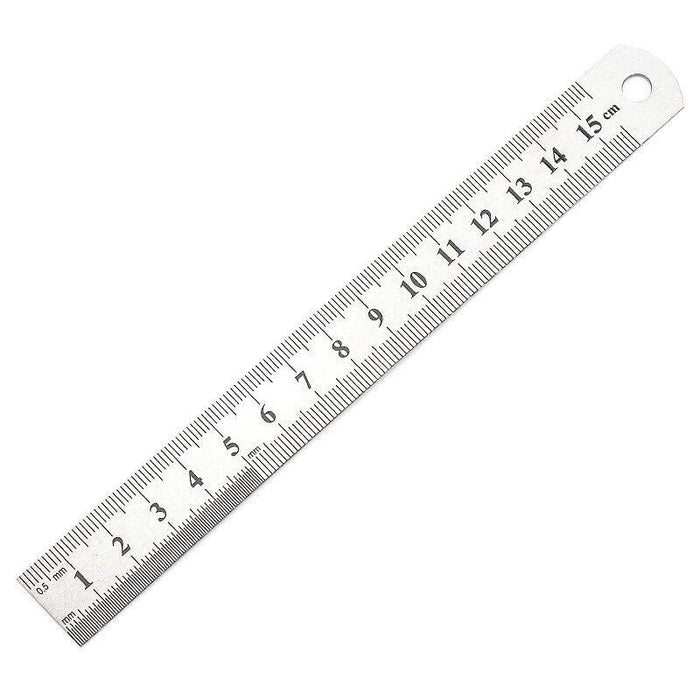 15cm Double Sided Stainless Steel Metal Ruler