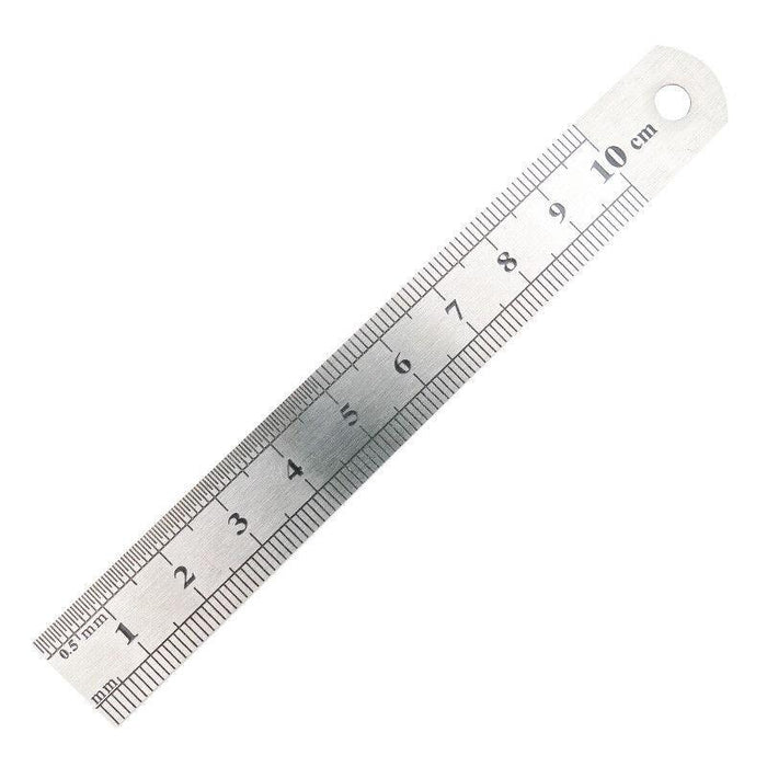 10cm Double Sided Stainless Steel Metal Ruler
