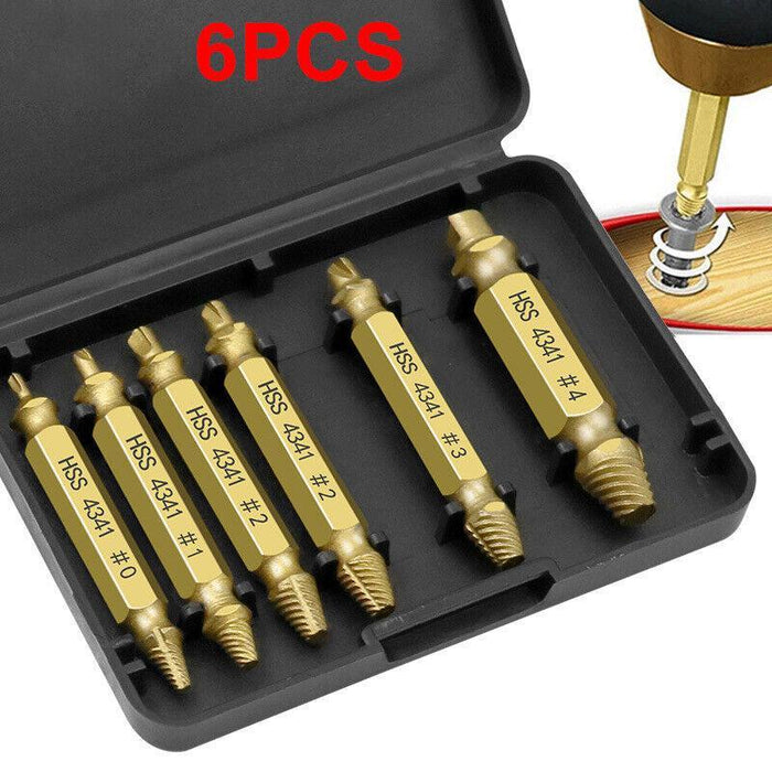 6PCS Damaged Screw Extractor Speed Out Drill Bits Tool Set