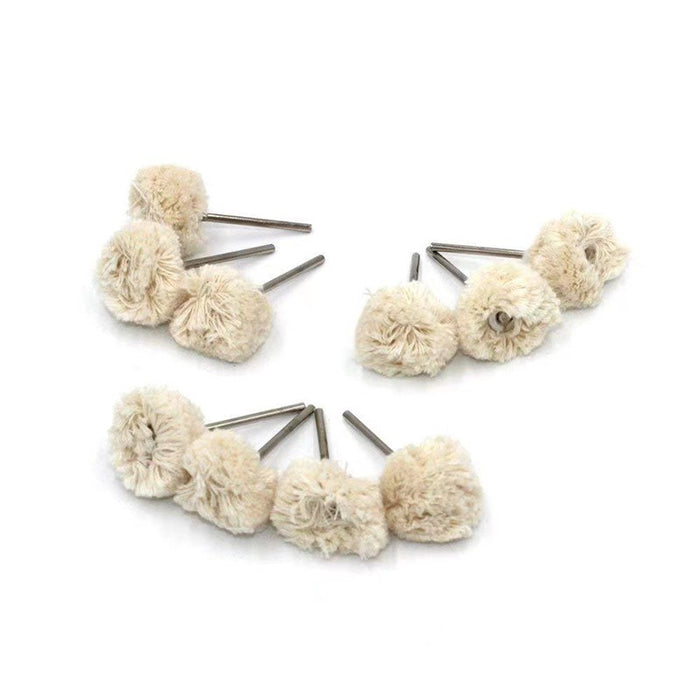 10PCS Cotton Wheel Buffing Brush Dremel Polisher Drill Bit Tool