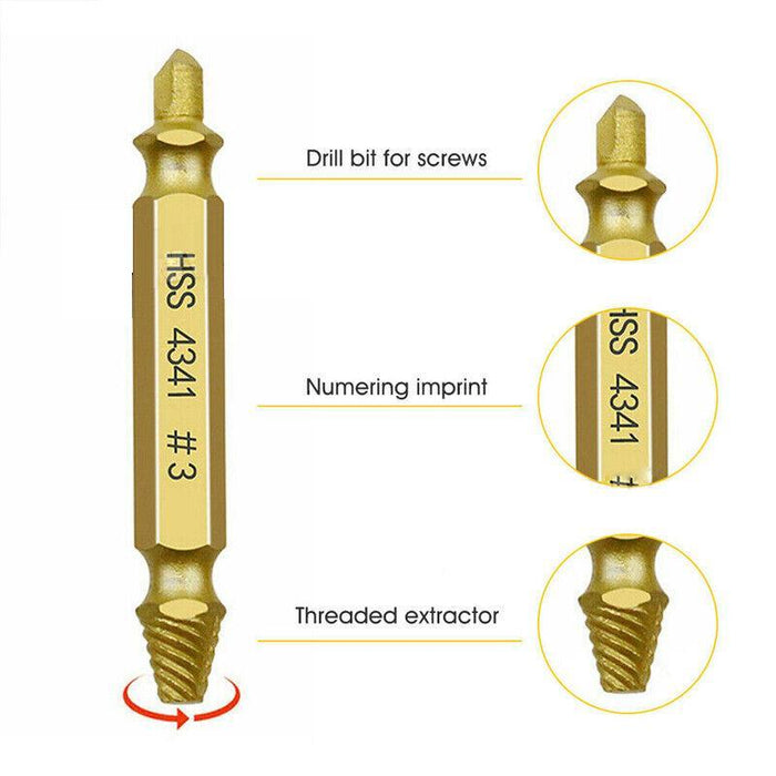 6PCS Damaged Screw Extractor Speed Out Drill Bits Tool Set