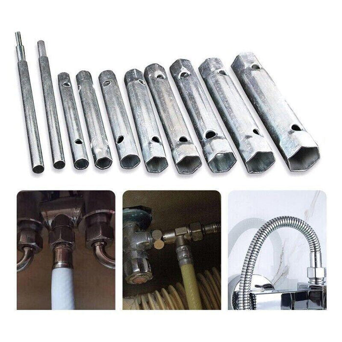 10PCS Plumber Tap Spark Plug Wrench set, Hex Socket Tap Tube Spanner set