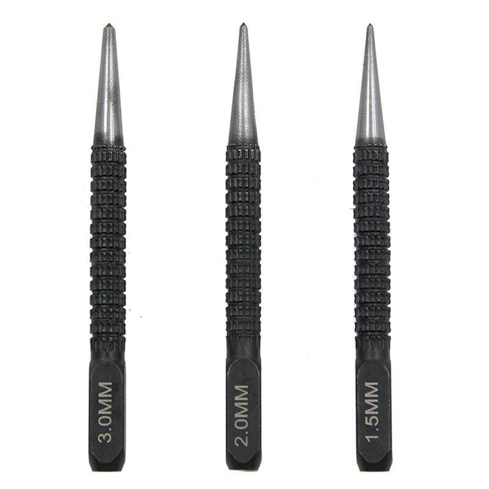 Centre Punch Set 3Pcs Round Head Metal