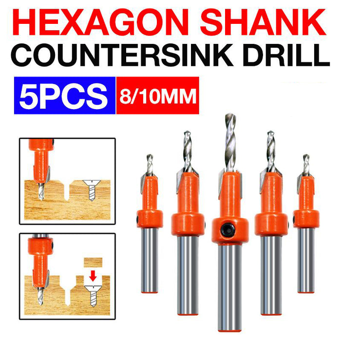 Hexagon Shank Countersink Drill Bit Woodworking Drill Bit 8/10MM