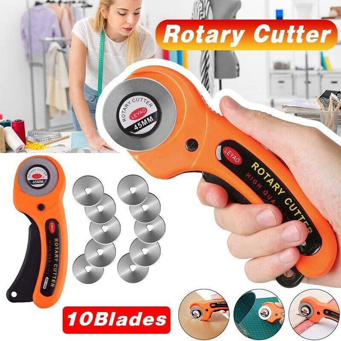 Professional Quilting Roll Fabric Rotary Cutter +10PCS Blade 45mm