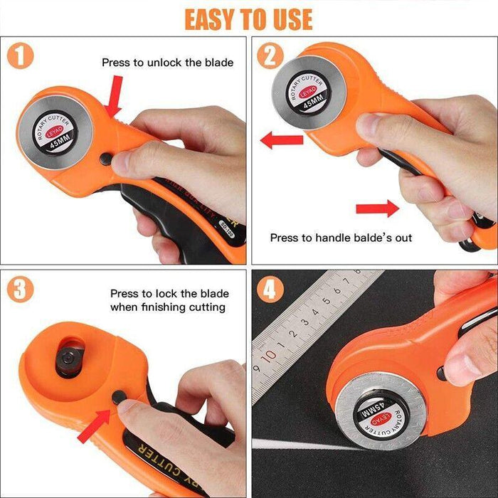 Professional Quilting Roll Fabric Rotary Cutter +10PCS Blade 45mm