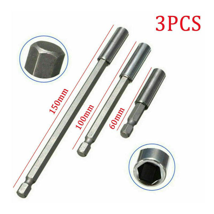 3PCS Hex Shank Magnetic Screwdriver Extension Socket Drill Bit Holder 6.35MM