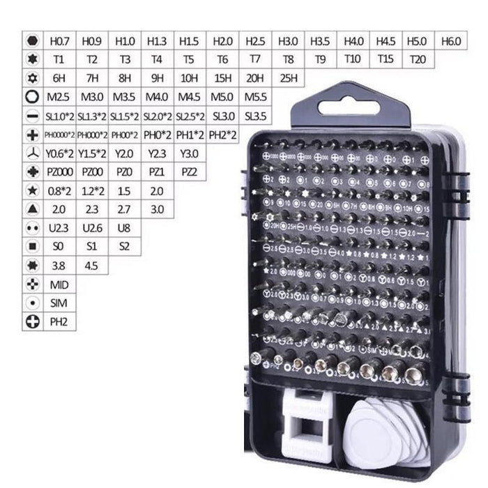 117 IN 1 Precision Screwdriver Set Chrome-vanadium Steel
