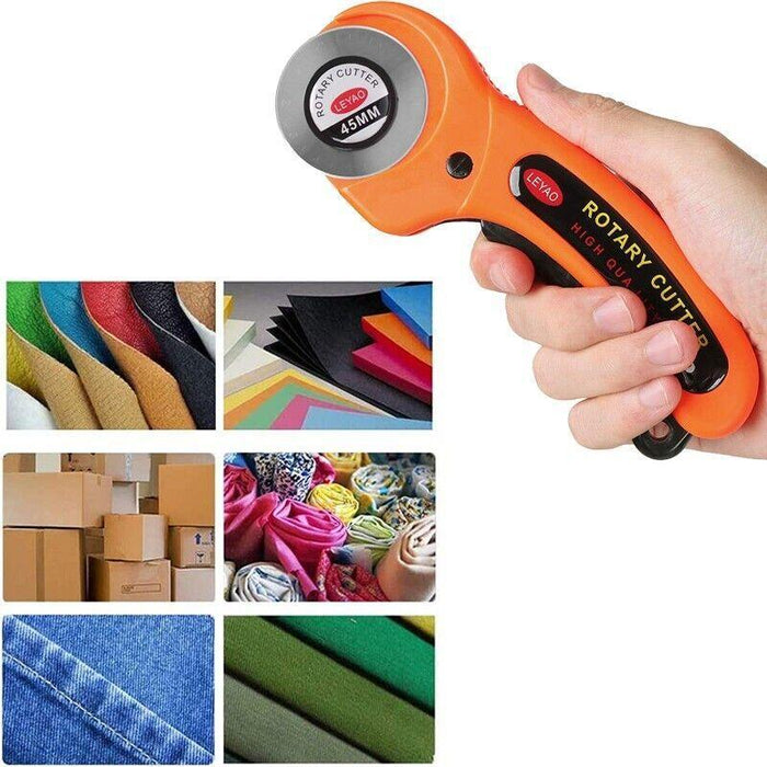 Professional Quilting Roll Fabric Rotary Cutter +10PCS Blade 45mm