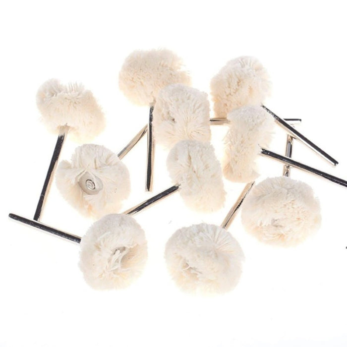10PCS Cotton Wheel Buffing Brush Dremel Polisher Drill Bit Tool