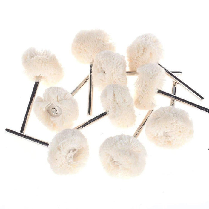 10PCS Cotton Wheel Buffing Brush Dremel Polisher Drill Bit Tool