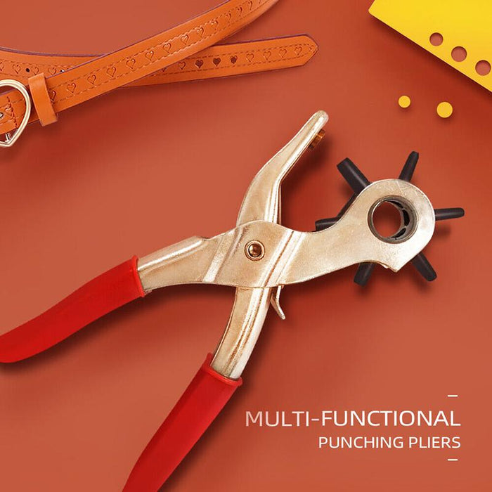 Leather Belt Eyelet Hole Punch Plier Puncher Craft Hand Tool 2mm-4.5mm Revolving