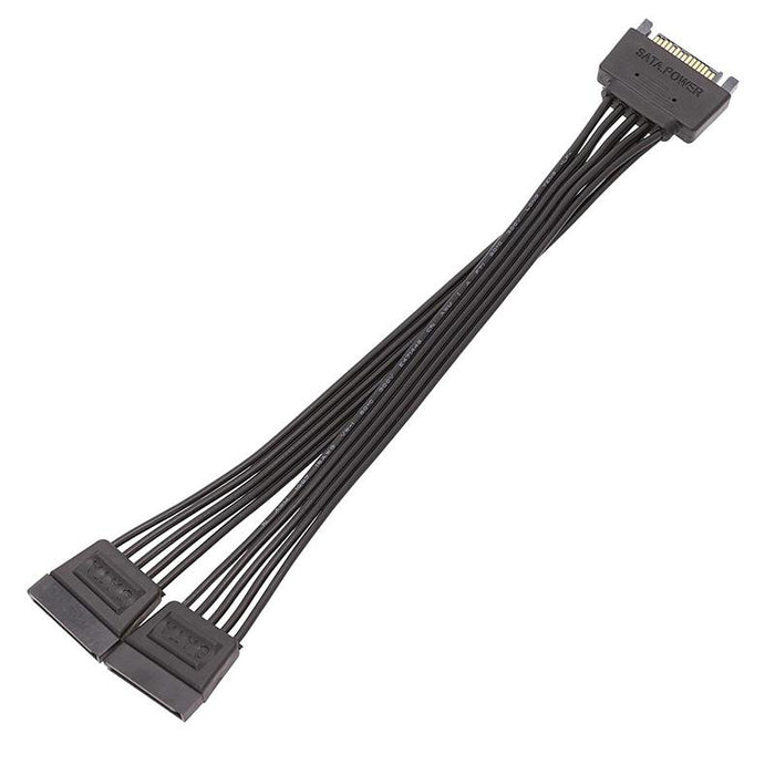 15 Pin SATA Power Y-Splitter Cable Adapter Extension 1 Male to 2 Female For HDD