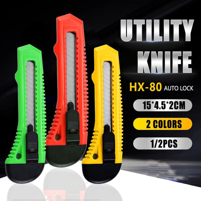 Paper Box Cutter Snap Off Retractable  Pack Knife Green