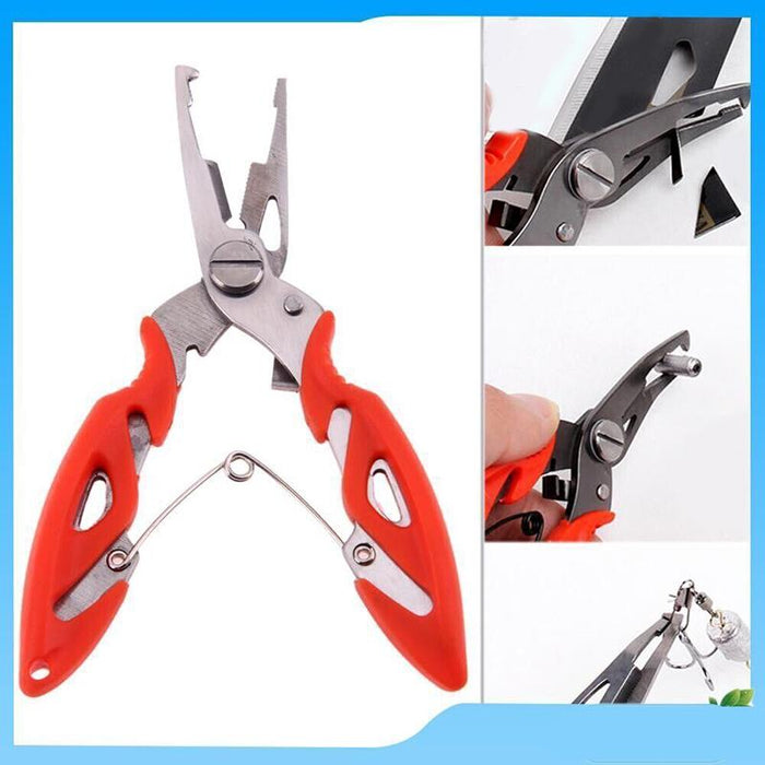 Fishing Pliers Scissors Line Cutter Braid Split Ring Tool Lip Grip TACKLE