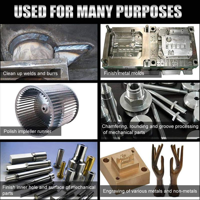 10PCS 6MM Head Tungsten Steel Carbide Rotary Burr Bur Die Grinder Bit + Case Set