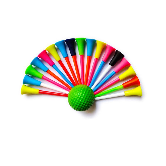30 Pack High-Durability 83MM Rubber-Cushioned Golf Tees - Multi-Color