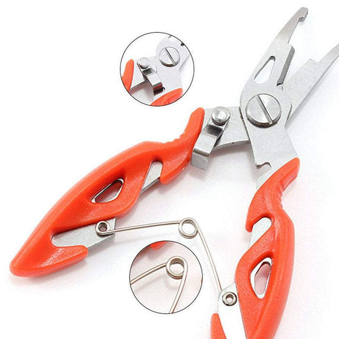 Fishing Pliers Scissors Line Cutter Braid Split Ring Tool Lip Grip TACKLE