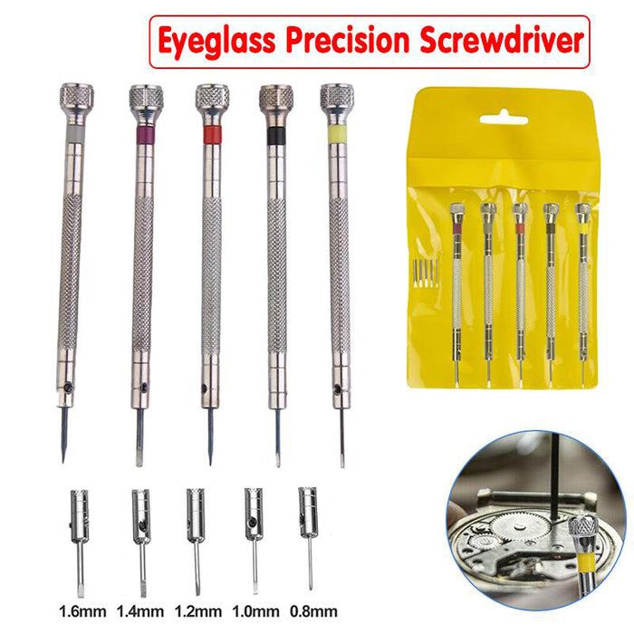5x Precision Screwdriver Eyeglasses Watch Jewelry Watchmaker Repair Tool Set