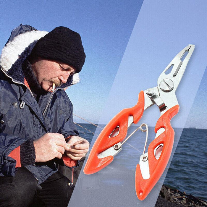 Fishing Pliers Scissors Line Cutter Braid Split Ring Tool Lip Grip TACKLE