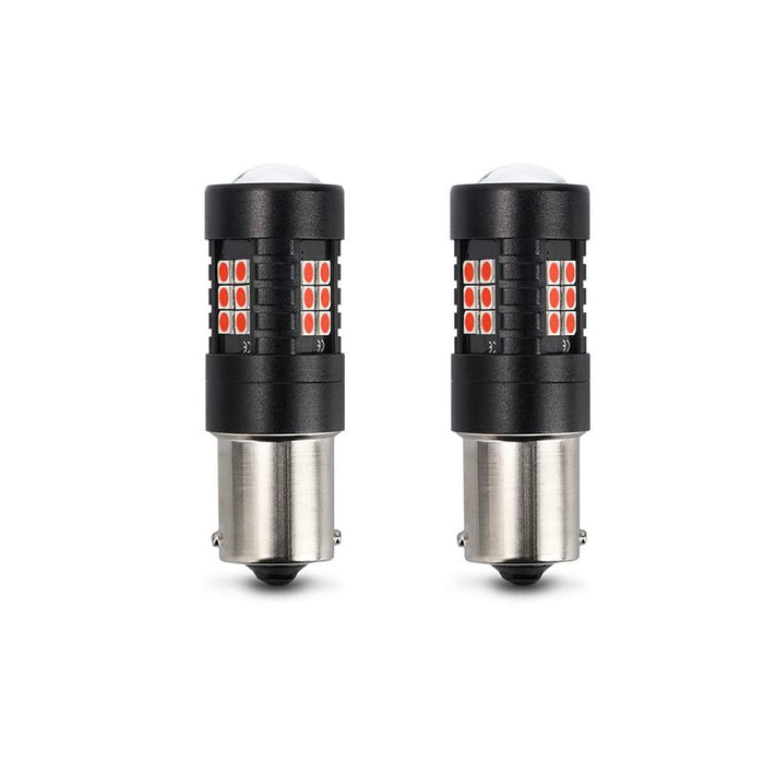 2X BAY15D 1156 Red LED Canbus Stop Tail Brake Light Bulbs No Error