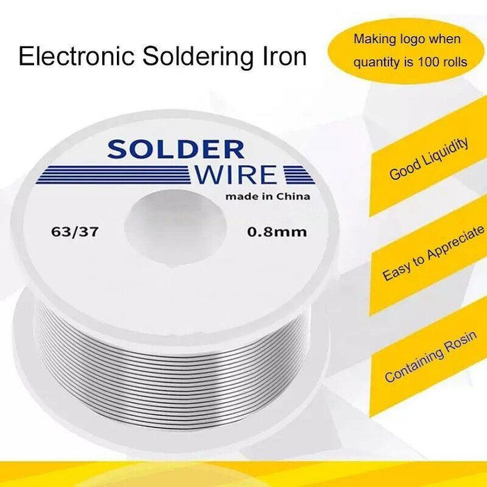 63/37 Tin Solder Wire with Rosin Core, 1.0mm, 100g, 2.2% Flux