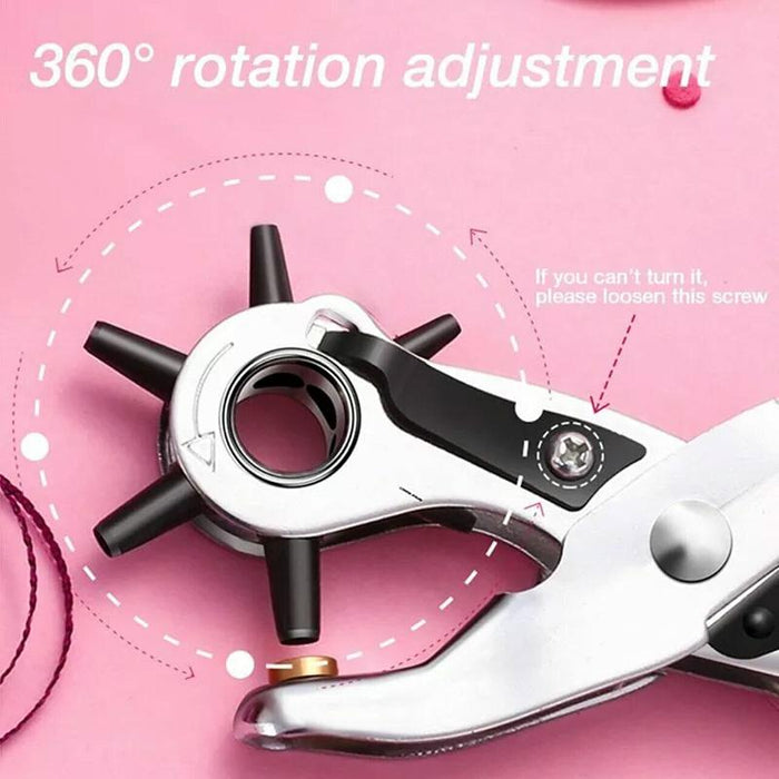 Leather Belt Eyelet Hole Punch Plier Puncher Craft Hand Tool 2mm-4.5mm Revolving