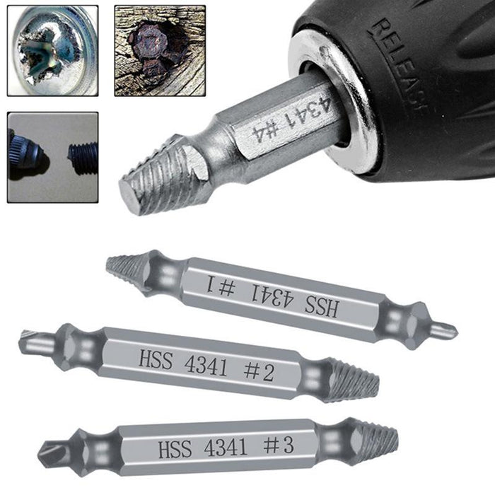 6PCS Damaged Screw Extractor Set Easy Out Broken Drill Bit