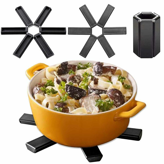 Creative Folding Heat Insulation Pot Pad Non Slip Foldable Bowl Cup Coaster Mat