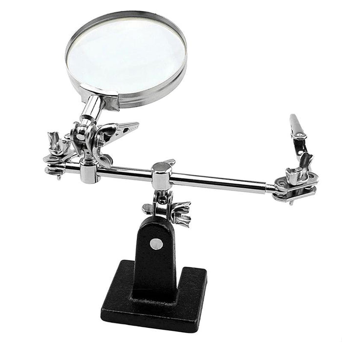 Helping 3rd Hand Soldering Iron Hobby Tool Vise Clamp Magnifying Glass + Station