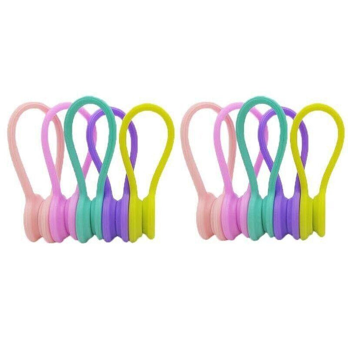 10Pcs Magnetic Tie Cable Organiser Headphone Earphone Cord Winder Holder Clip