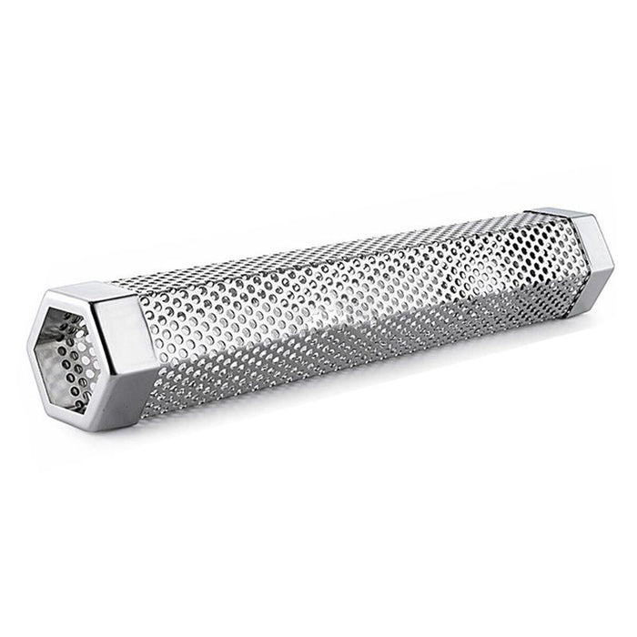 12Inch Hexagon BBQ Smoker Tube Stainless Steel Grill Accessory Smoking Box