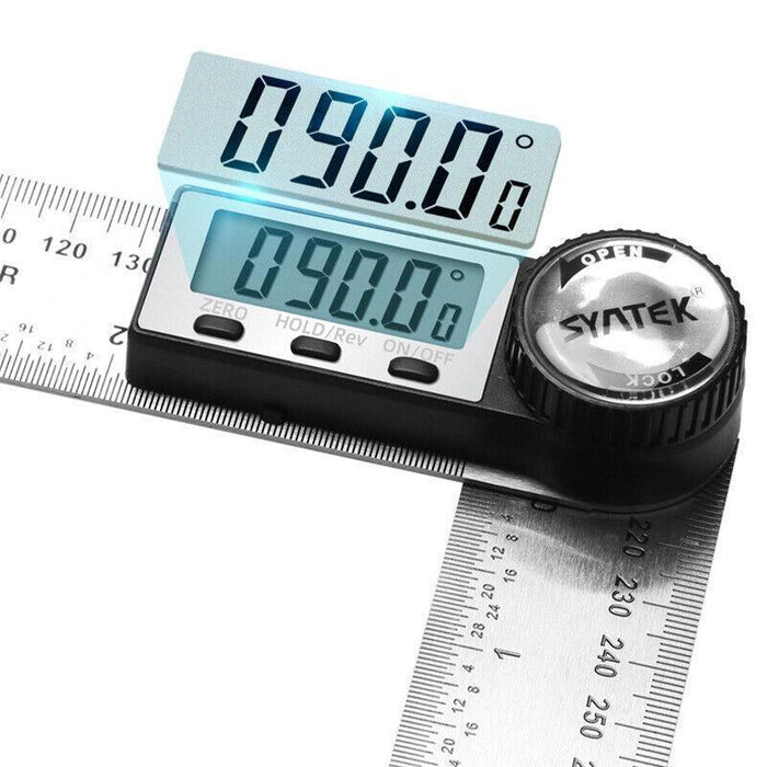 200mm Digital Angle Finder Ruler Protractor Measure Meter Stainless Steel 0-360°