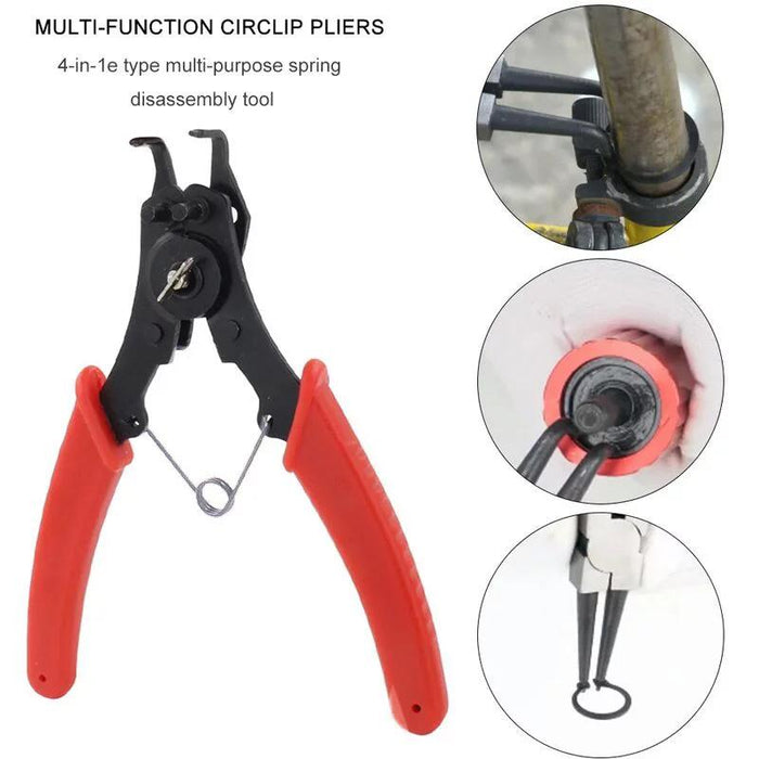 4-in-1Multi-Function Circlip Pliers Set Spring Release Fixed Grip Versatile Tool