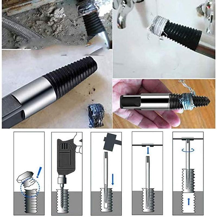 6 Pcs Damaged Screw Bolt Extractor Ezy Out Set Easy Broken Screw Remover Kit