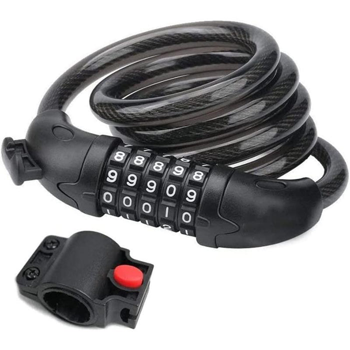 Bike Bicycle Cycling Lock 5-Digit Combination Security Cable Lock 12*1200mm