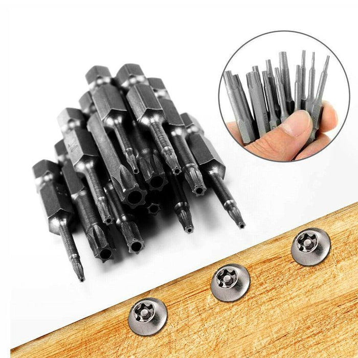 Torx Head Magnetic Screw Driver Bit Set 12pc Hex Shank