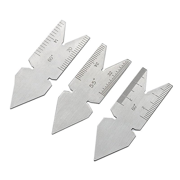 3PCS 55&60° Gauge Metric and English One-piece Thread Gauge