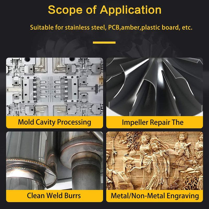 10PCS 6MM Head Tungsten Steel Carbide Rotary Burr Bur Die Grinder Bit + Case Set