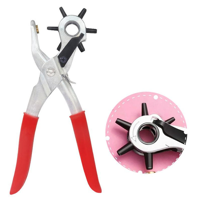 Leather Belt Eyelet Hole Punch Plier Puncher Craft Hand Tool 2mm-4.5mm Revolving