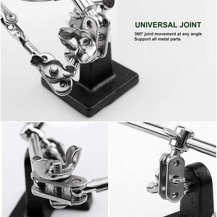 Helping 3rd Hand Soldering Iron Hobby Tool Vise Clamp Magnifying Glass + Station