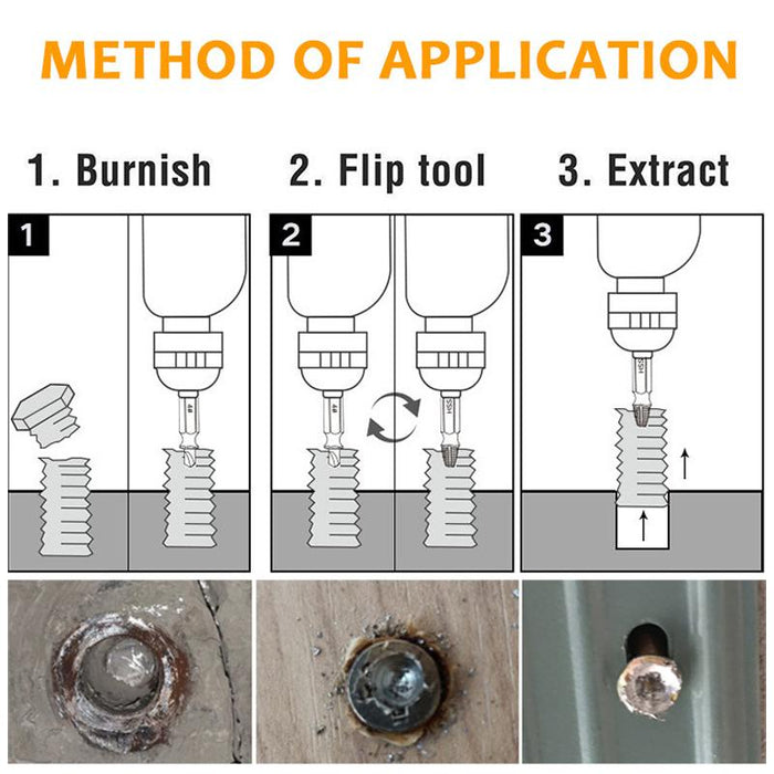 6PCS Damaged Screw Extractor Set Easy Out Broken Drill Bit