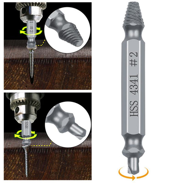 6PCS Damaged Screw Extractor Set Easy Out Broken Drill Bit