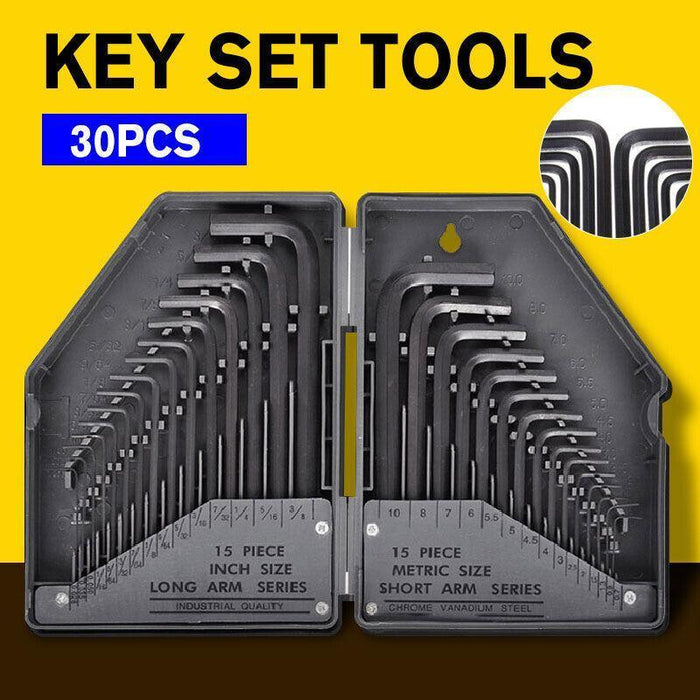 30PCS Hex Key Metric and Imperial Kit
