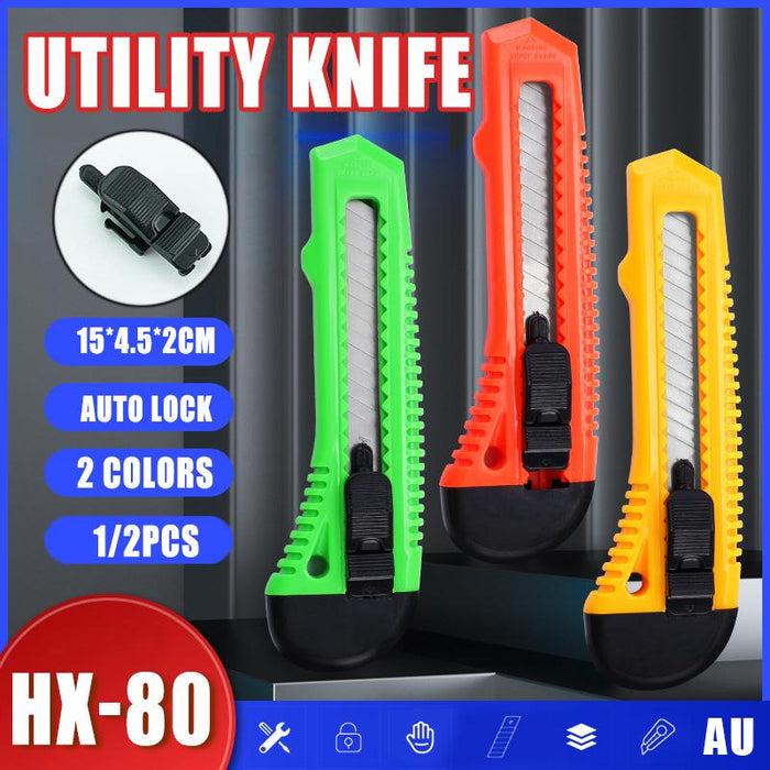 Paper Box Cutter Snap Off Retractable  Pack Knife Yellow