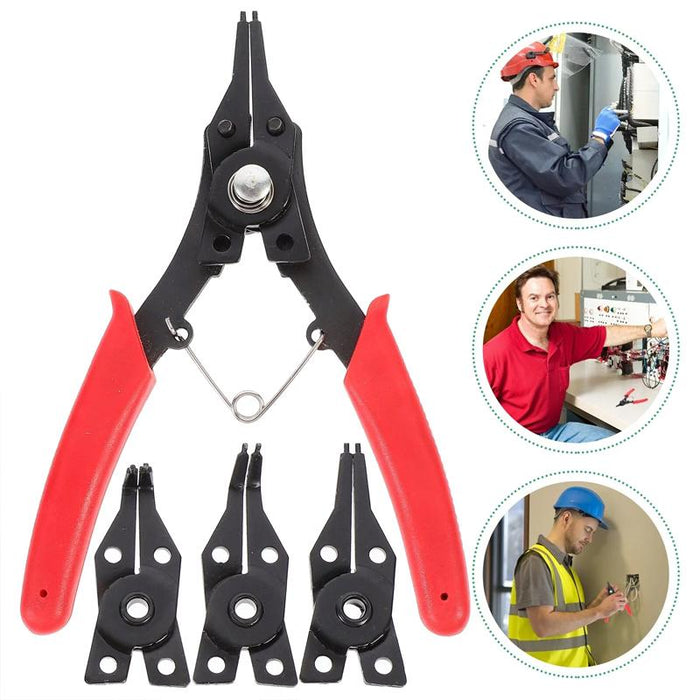 4-in-1Multi-Function Circlip Pliers Set Spring Release Fixed Grip Versatile Tool