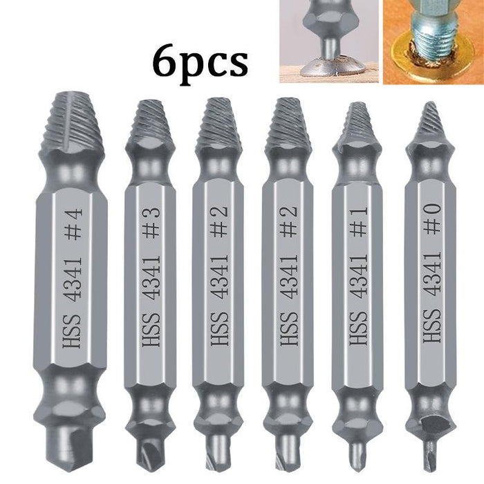 6PCS Damaged Screw Extractor Set Easy Out Broken Drill Bit