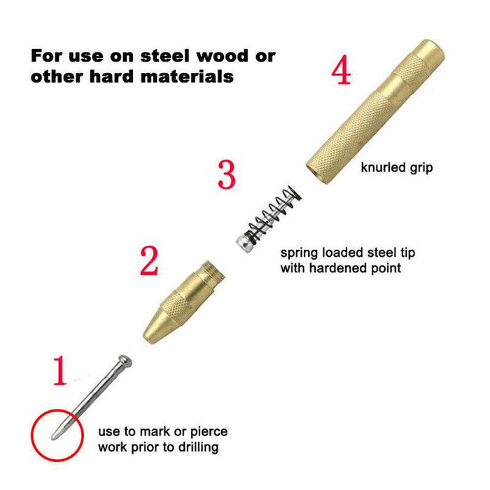 130MM Heavy Duty Automatic Centre Punch Brass Bodied